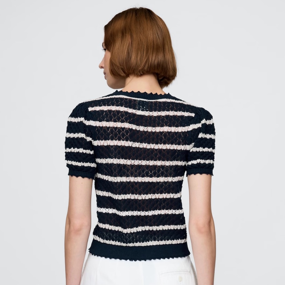 NWT GAP × DÔEN Linen-Blend Cardigan in Navy Blue, Medium - Picture 3 of 5
